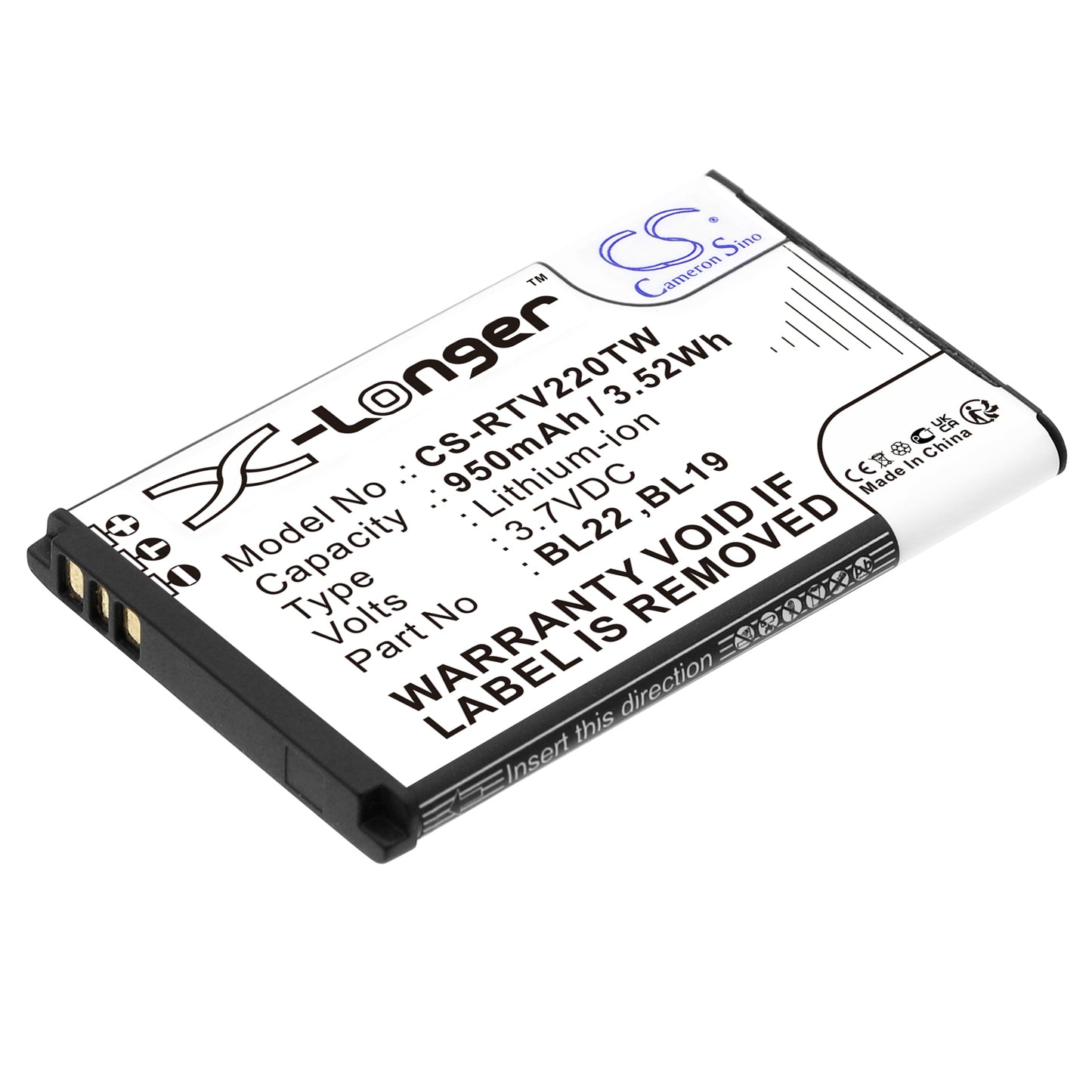 Replacement Battery for Retevis RT22 – Two-Way Radio – 950mAh / 3.7V - image 1