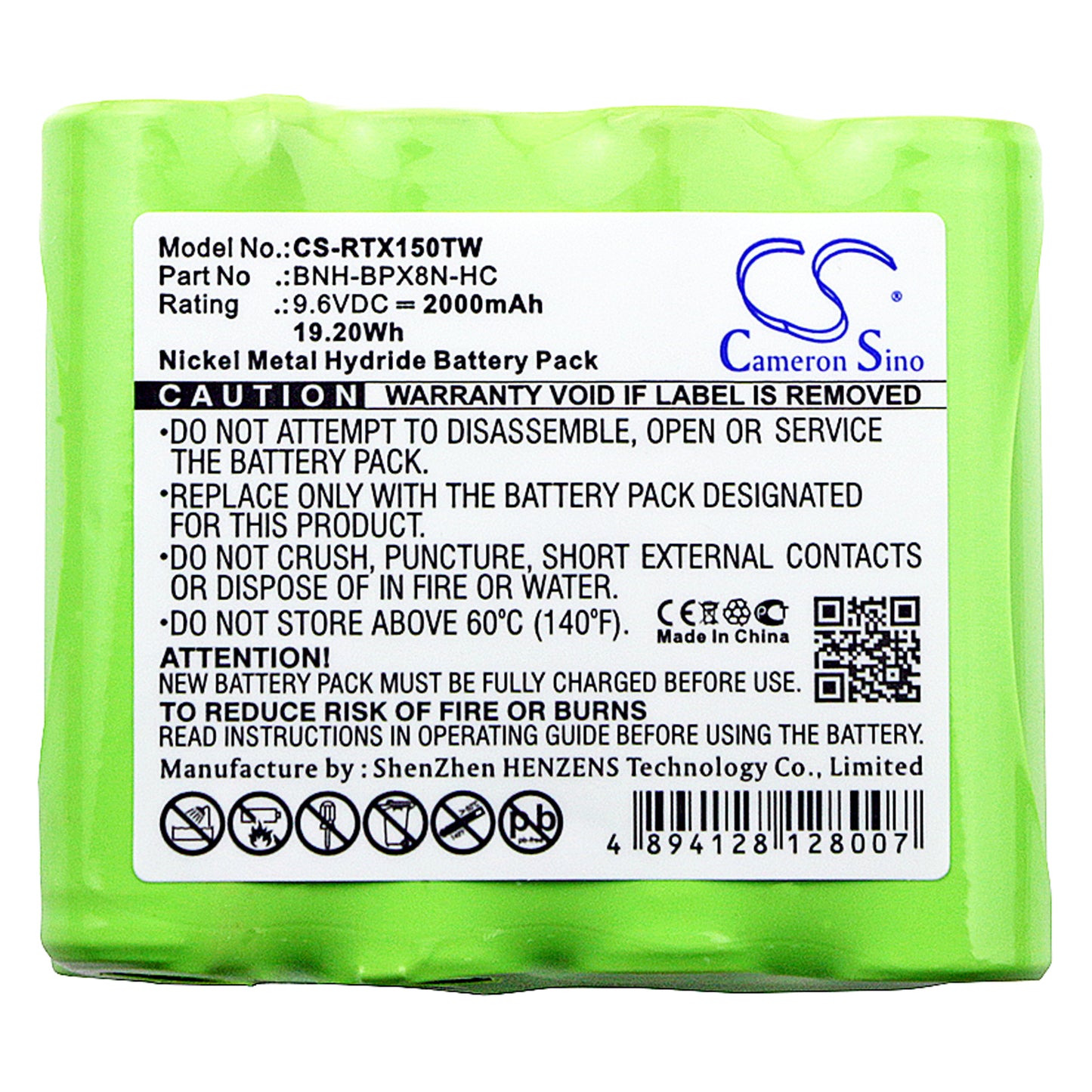 Replacement Battery for Ritron Patriot RTX150 – Two-Way Radio – 2000mAh / 9.6V - image 3
