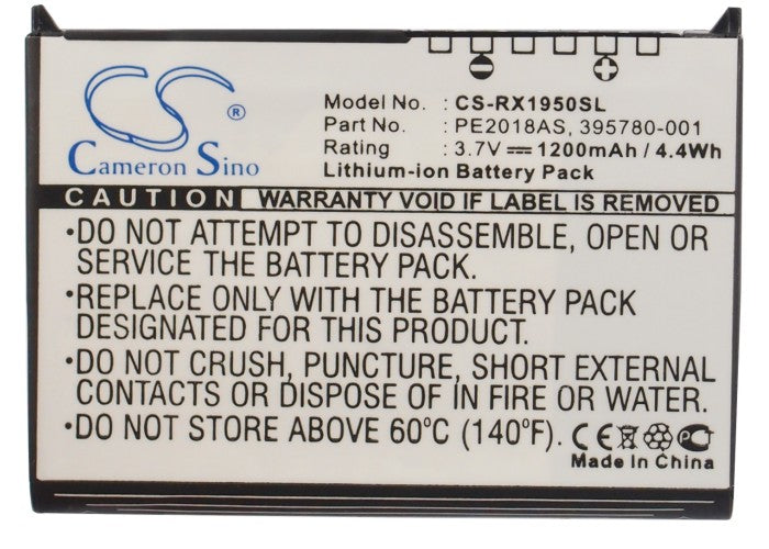 Replacement Battery for HP iPAQ RX1900 – PDA, Pocket PC – 1200mAh / 3.7V