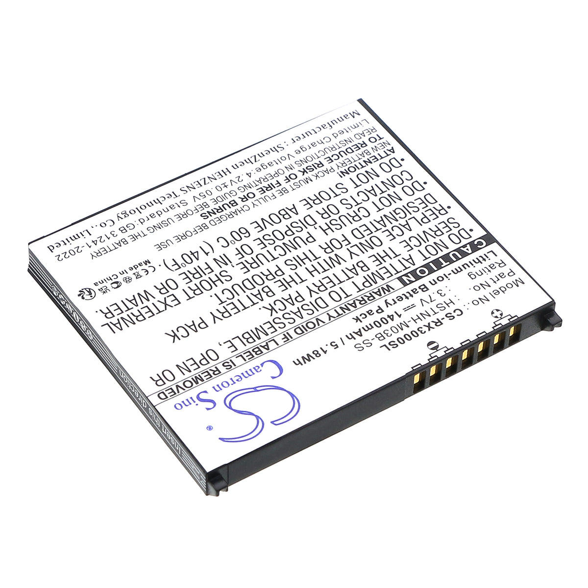 Replacement Battery for HP iPAQ hx2000 – PDA, Pocket PC – 1400mAh / 3.7V