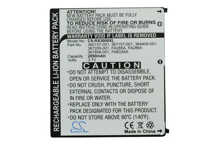 Replacement Battery for HP iPAQ rx3000 – PDA, Pocket PC – 2850mAh / 3.7V
