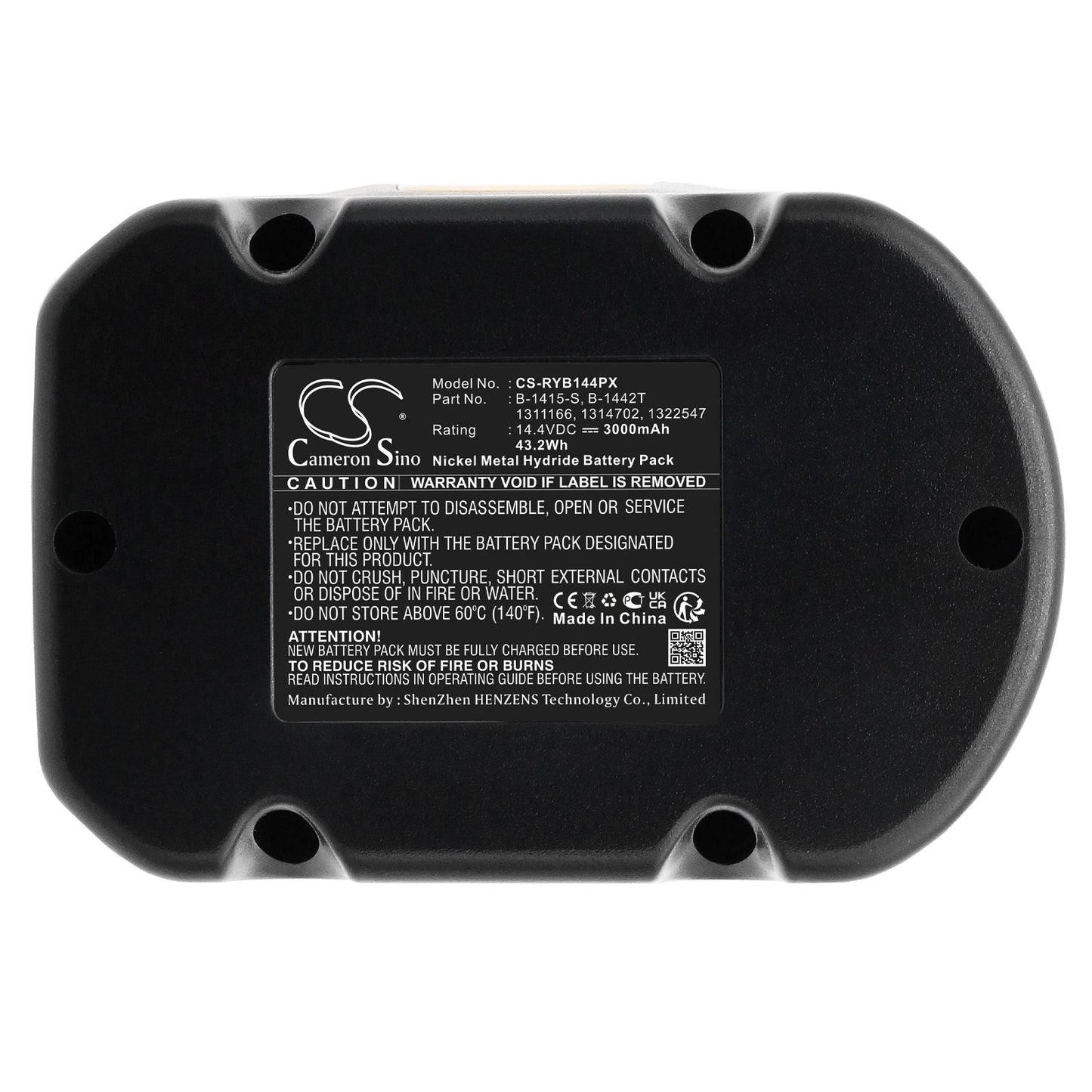 Replacement Battery for Ryobi  CBI1442D – Power Tools – 3000mAh / 43.20Wh / 14.4V