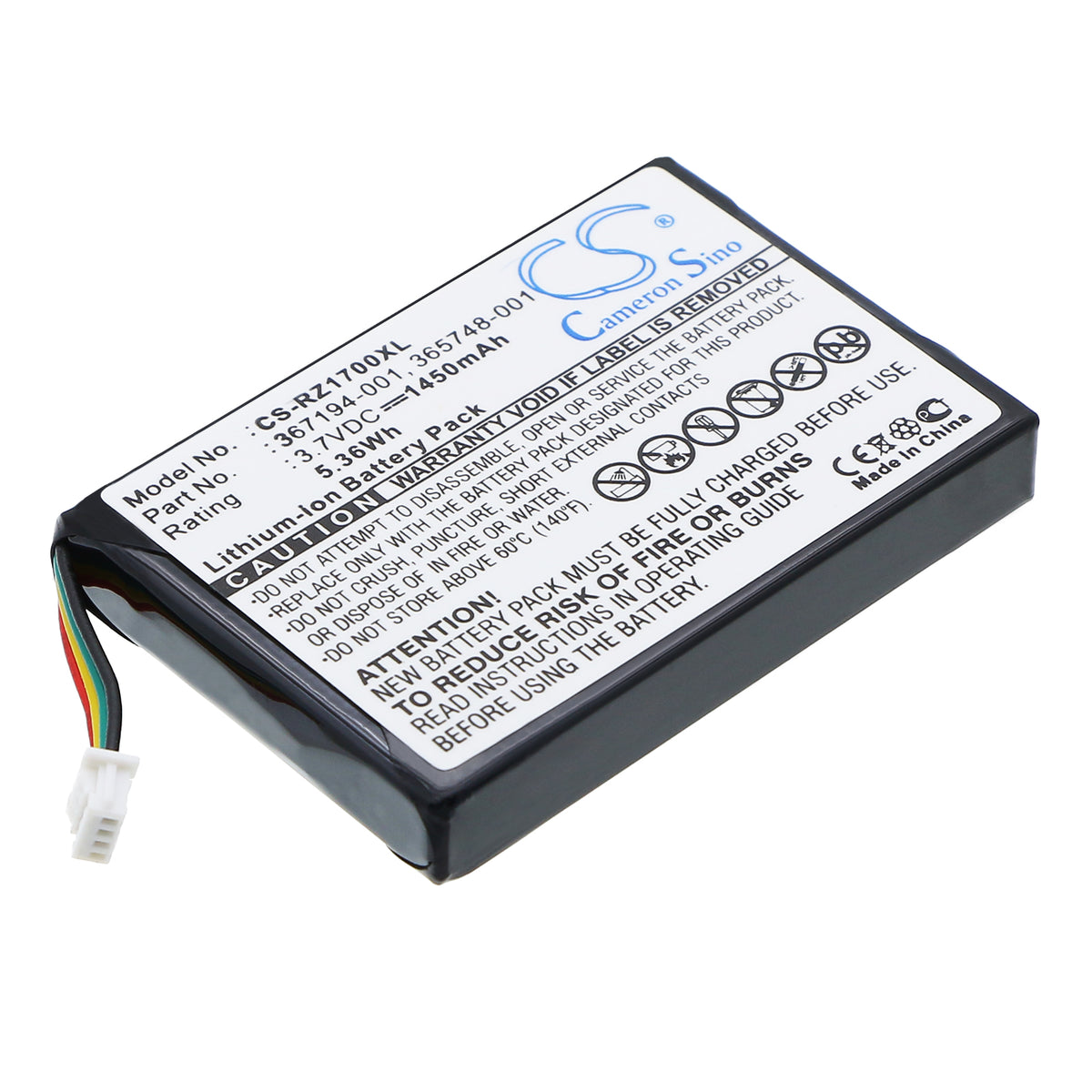 Replacement Battery for HP iPAQ RZ1700 – PDA, Pocket PC – 1450mAh / 3.7V