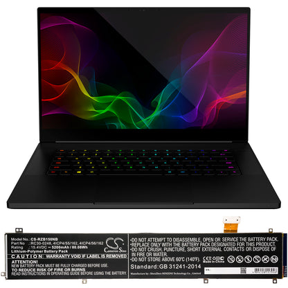 Replacement Battery for Razer Blade 15 2018 512GB 144Hz – Notebook, Laptop – 5200mAh / 15.4V - image 5