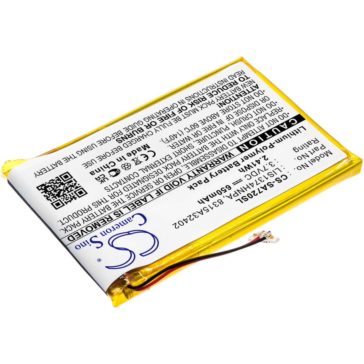 Replacement Battery for Sony NWZ-A720 – Media Player – 650mAh / 3.7V