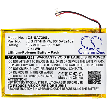 Replacement Battery for Sony NWZ-A720 – Media Player – 650mAh / 3.7V