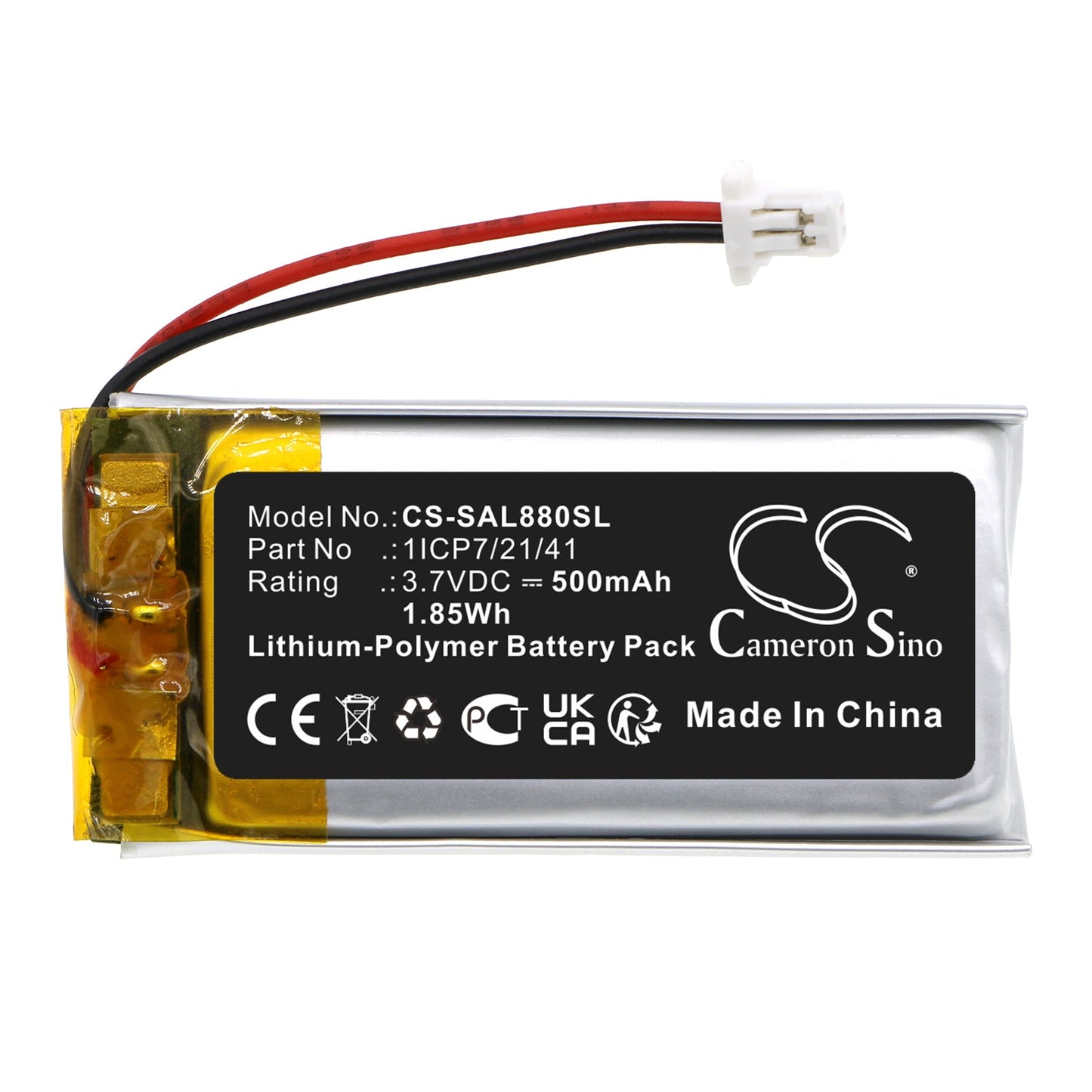 Replacement Battery for Samson  Airline 88 Fitness – Wireless Headset – 500mAh / 1.85Wh / 3.7V