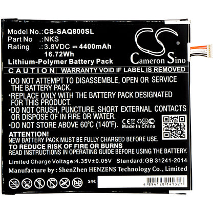 Replacement Battery for Sprint Slate 80 – Tablet – 4400mAh / 3.8V - image 3