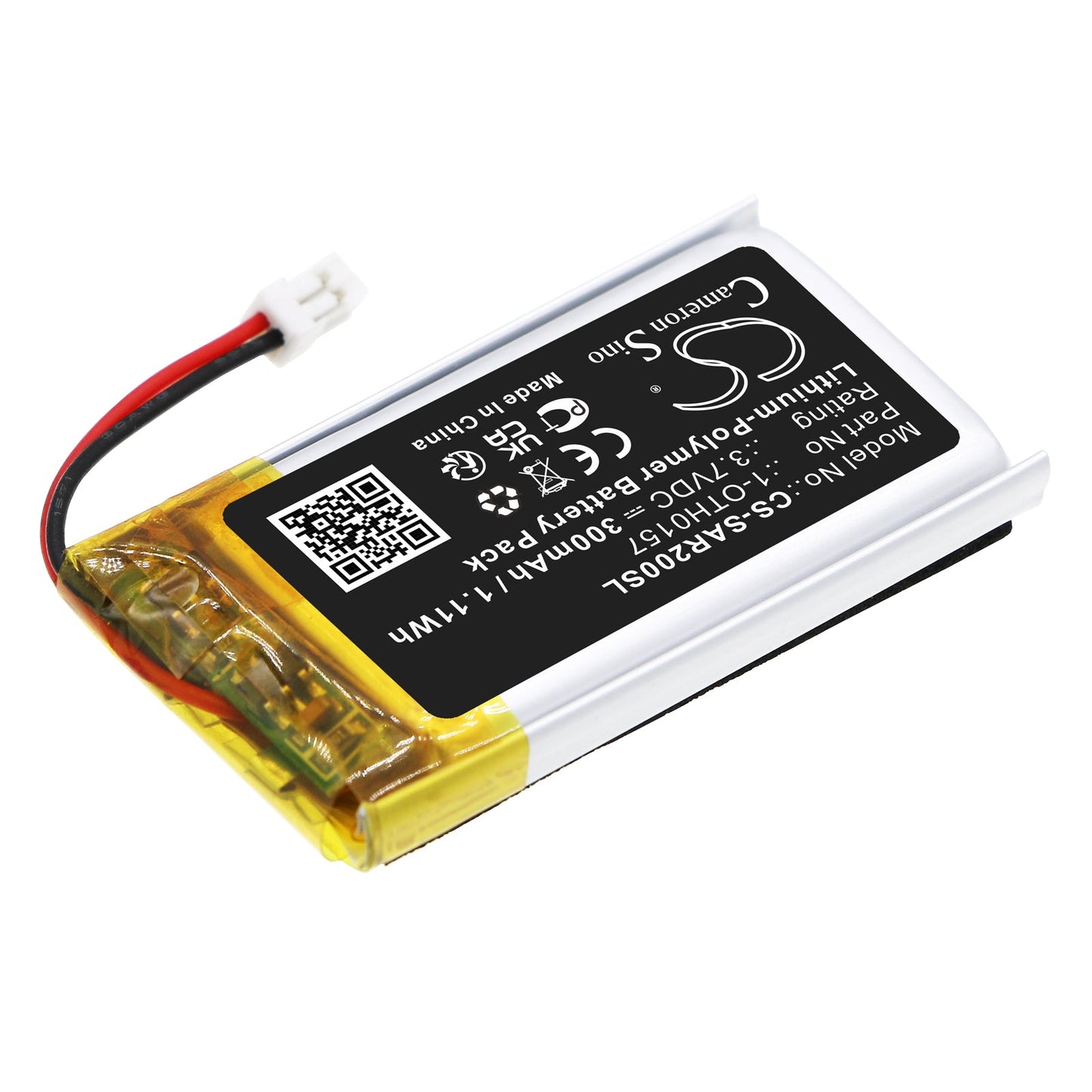 Replacement Battery for Samson  Micro AR2 receiver – Wireless Headset – 300mAh / 1.11Wh / 3.7V