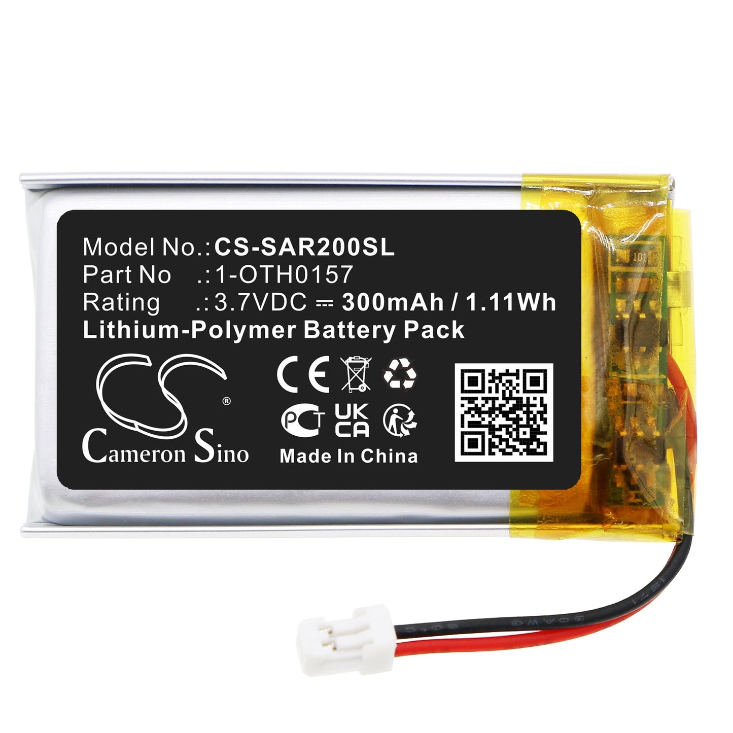 Replacement Battery for Samson  Micro AR2 receiver – Wireless Headset – 300mAh / 1.11Wh / 3.7V