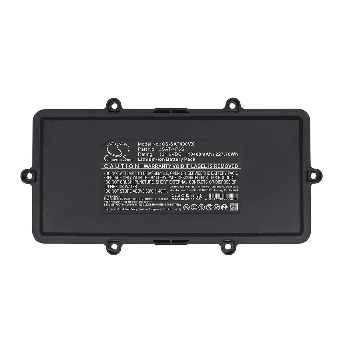 Replacement Battery for Seauto Shark – Robotic Pool Cleaner – 10400mAh / 21.9V