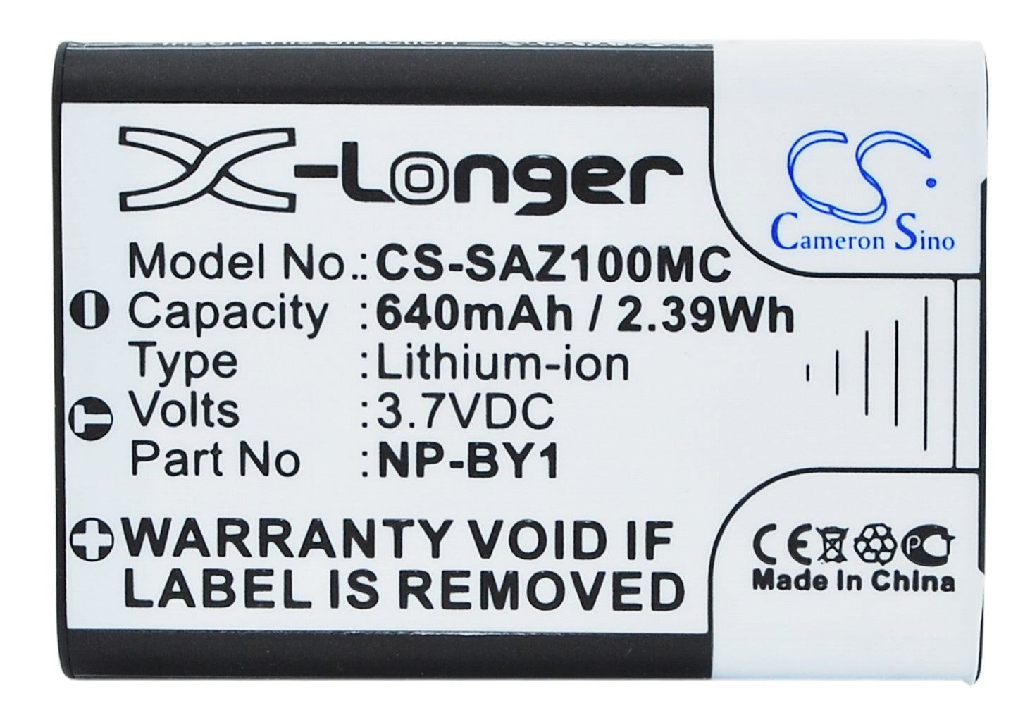 Replacement Battery for Sony  Action Cam Mini AZ1 – Camera – 640mAh / 2.39Wh / 3.7V