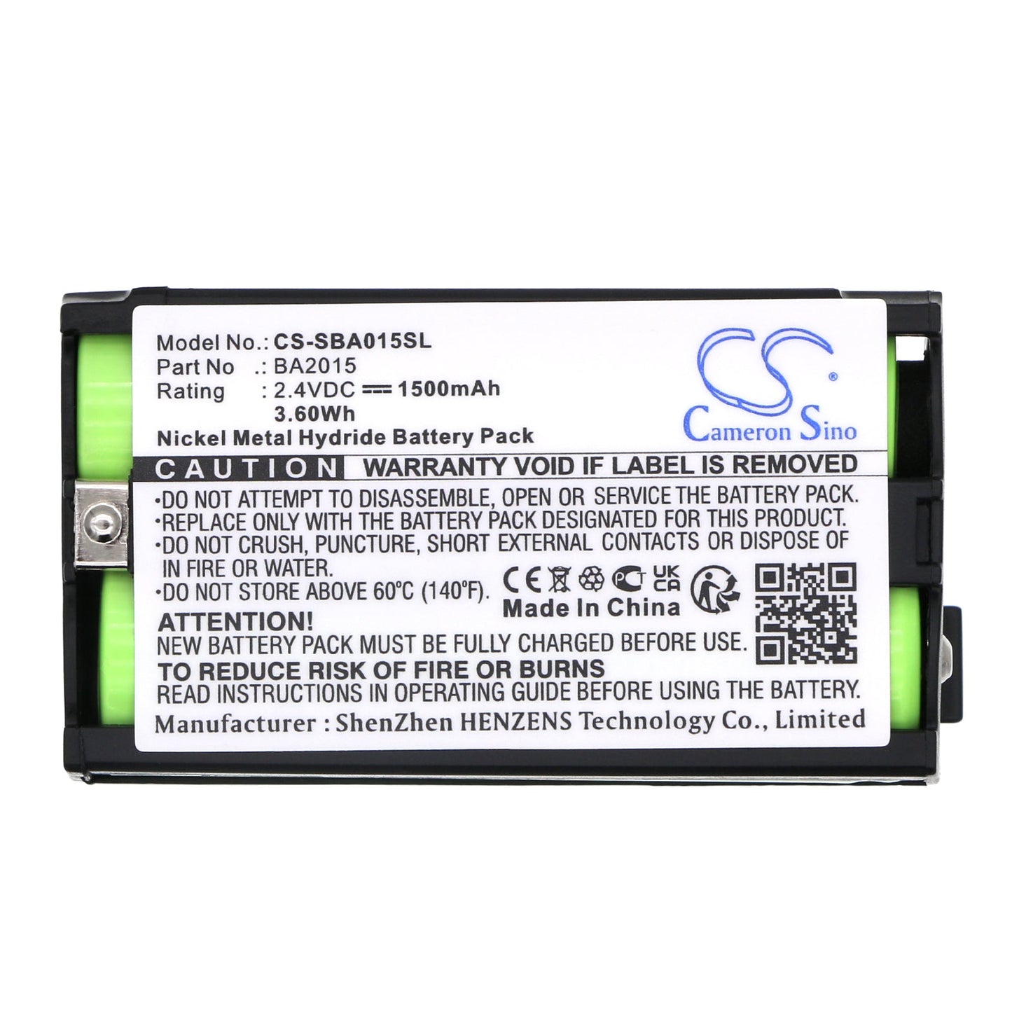 Replacement Battery for Sennheiser  2015FM – Wireless Headset – 1500mAh / 3.60Wh / 2.4V