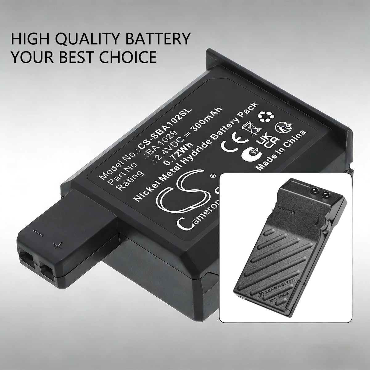Replacement Battery for Sennheiser EKI1029 – Transmitters & Receiver – 300mAh / 2.4V