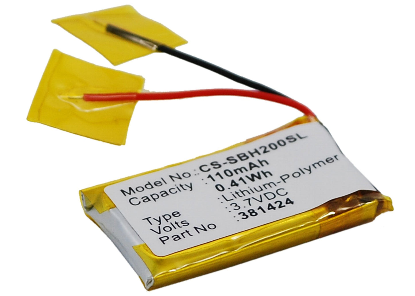 Replacement Battery for Sony  SBH-20 – Wireless Headset – 110mAh / 0.41Wh / 3.7V