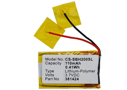 Replacement Battery for Sony  SBH-20 – Wireless Headset – 110mAh / 0.41Wh / 3.7V