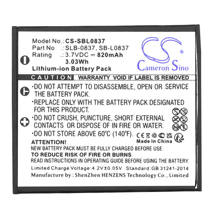 Replacement Battery for Samsung Digimax i6 PMP – Camera – 820mAh / 3.7V