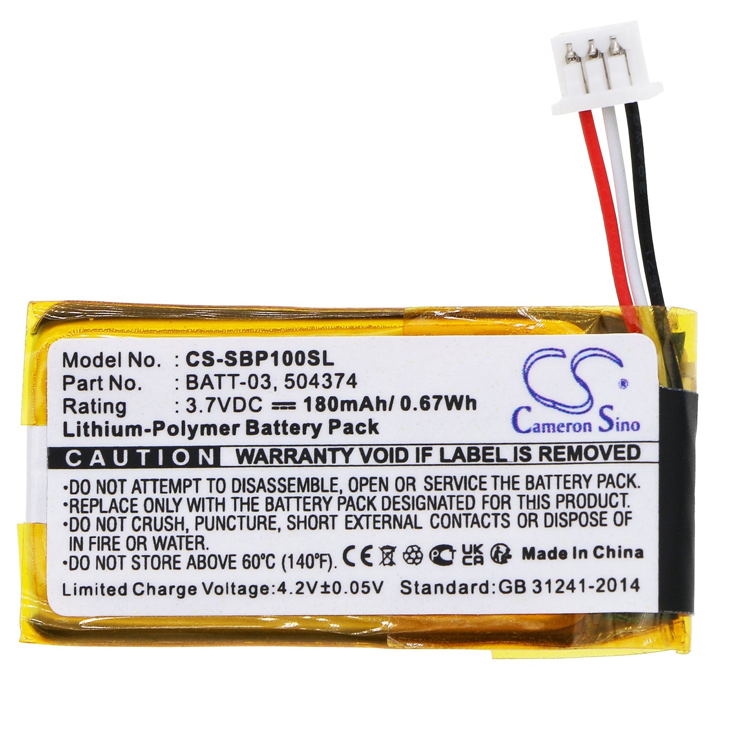 Replacement Battery for Sennheiser  ADAPT 230 Mono – Wireless Headset – 180mAh / 0.67Wh / 3.7V