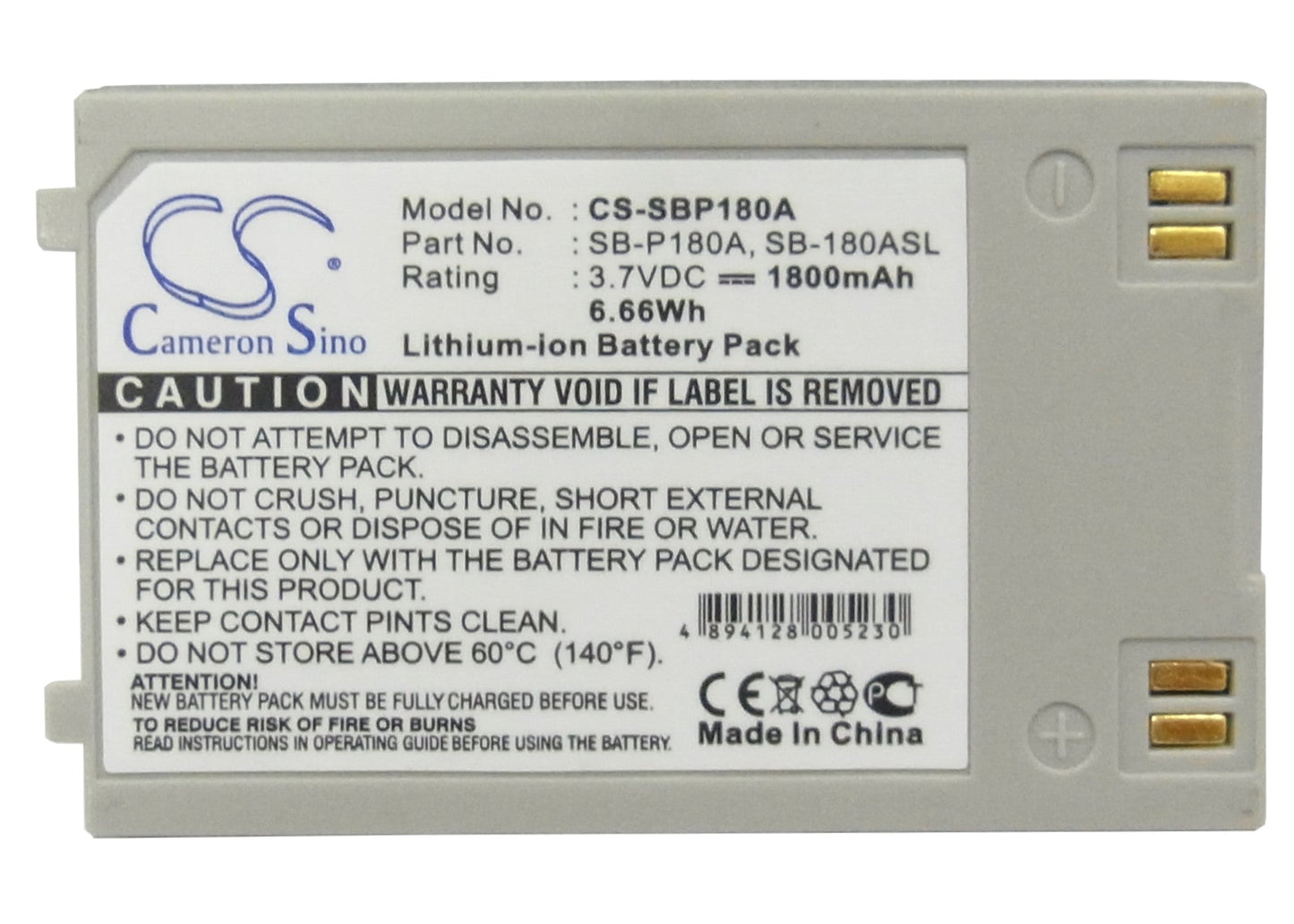 Replacement Battery for Samsung  SC-MM10 – Camera – 1800mAh / 3.7V