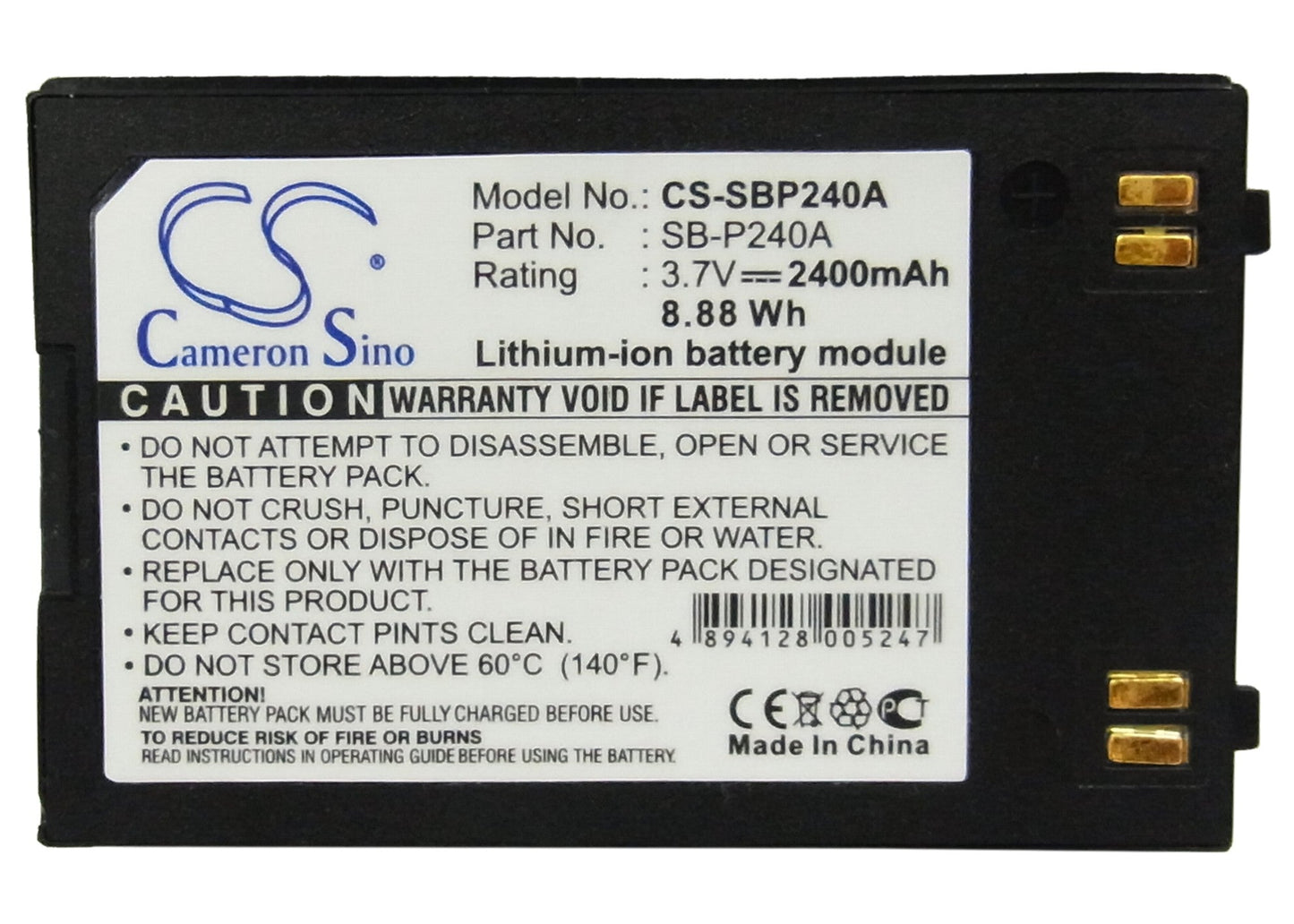 Replacement Battery for Samsung  SC-MM10 – Camera – 2400mAh / 3.7V