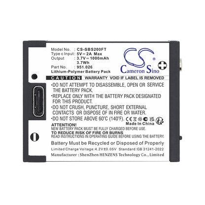 Replacement Battery for Suprabeam S2 – Flashlight – 1000mAh / 3.7V