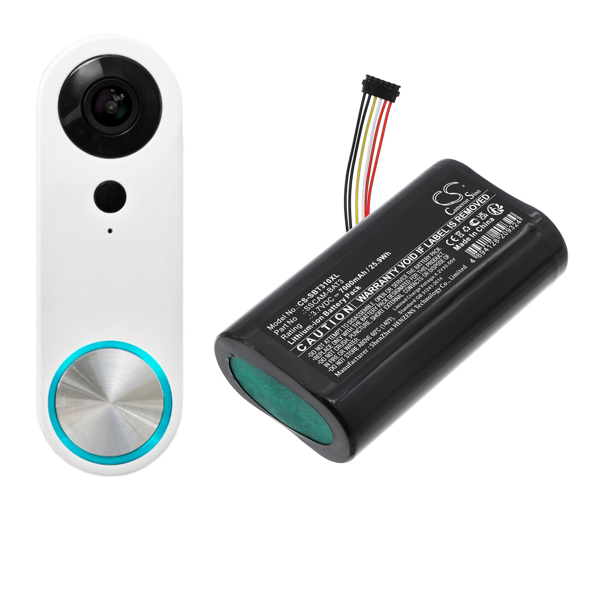 Replacement Battery for SimpliSafe SimpliSafe – Home Security Camera – 7000mAh / 3.7V