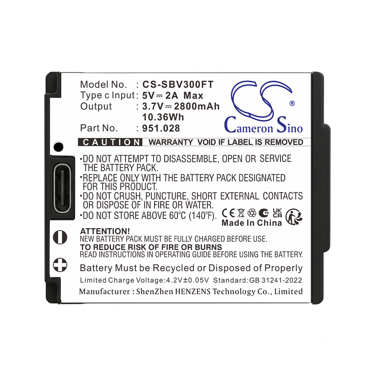 Replacement Battery for Suprabeam V3 Pro – Flashlight – 2800mAh / 3.7V