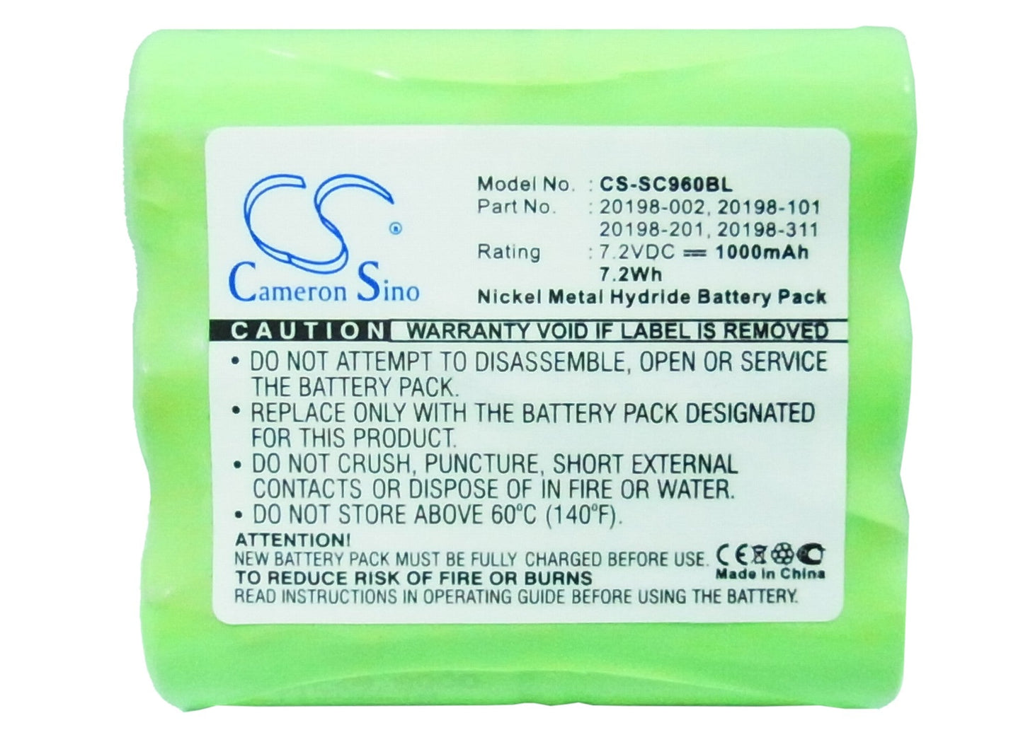 Replacement Battery for Symbol  H960-C – Barcode Scanner – 1000mAh/7.2Wh / 7.2V
