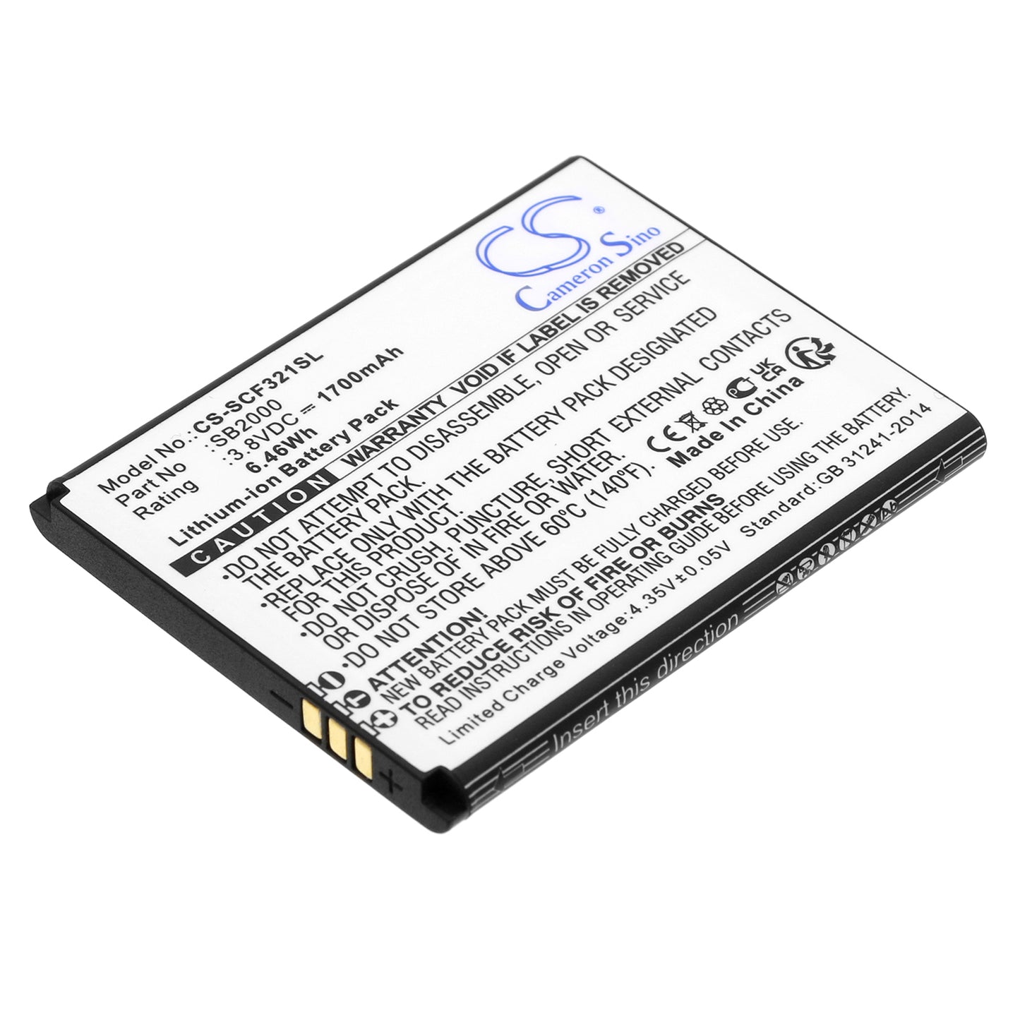 Replacement Battery for Schok Flip SC3218T – Mobile, SmartPhone – 1700mAh / 3.8V - image 1