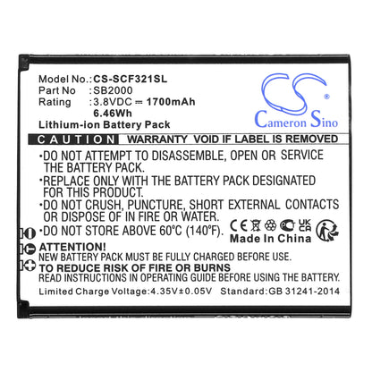 Replacement Battery for Schok Flip SC3218T – Mobile, SmartPhone – 1700mAh / 3.8V