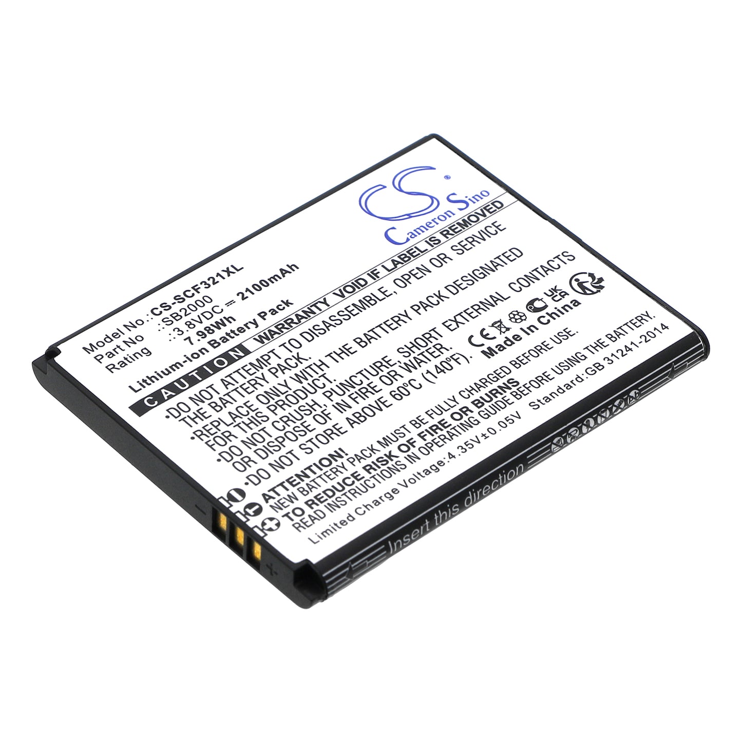 Replacement Battery for Schok Flip SC3218T – Mobile, SmartPhone – 2100mAh / 3.8V - image 1