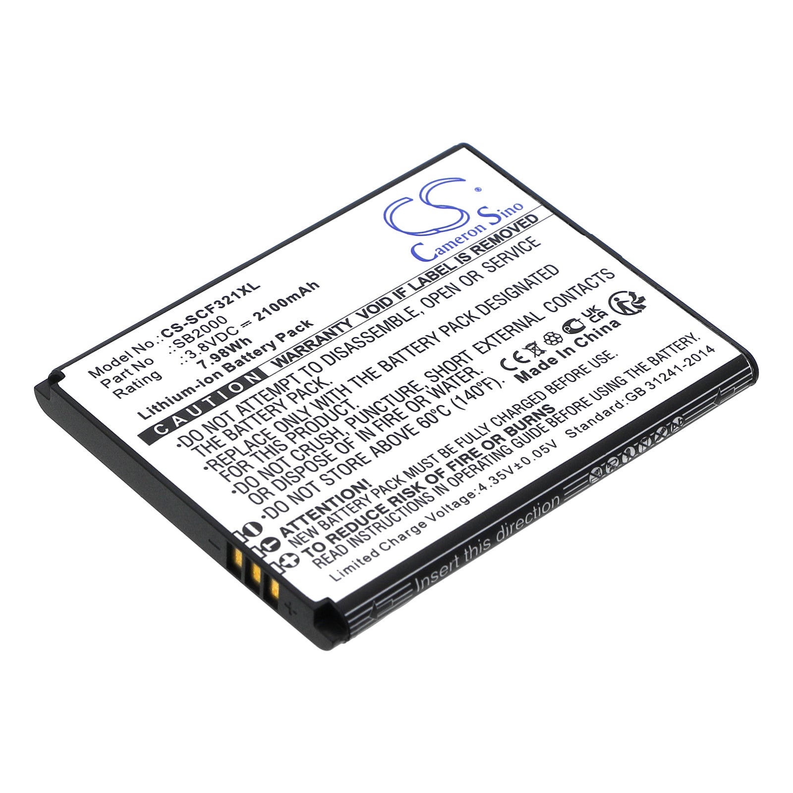 Replacement Battery for Schok Flip SC3218T – Mobile, SmartPhone – 2100mAh / 3.8V - image 1