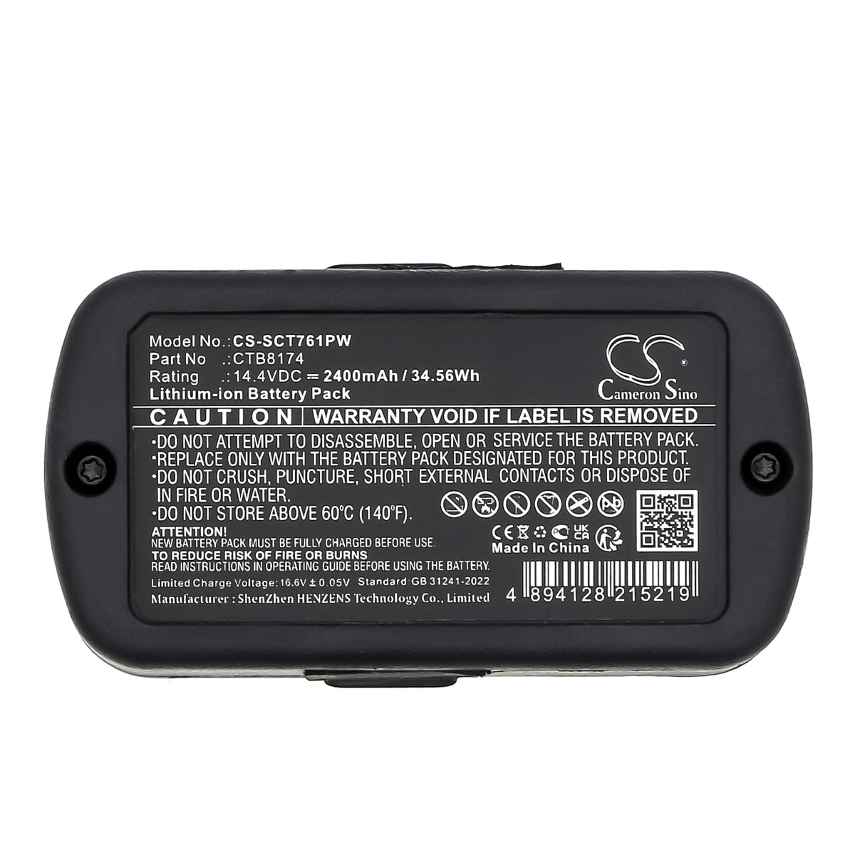 Replacement Battery for Snap-on CT761 – Power Tool – 2400mAh / 14.4V