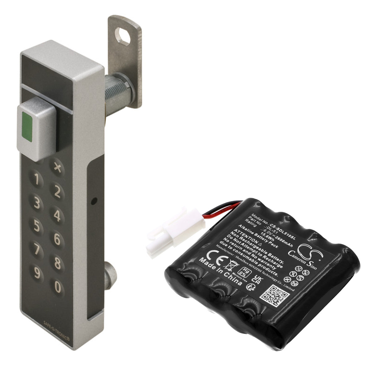 Replacement Battery for SAG Schlagbaum – Door Lock – 2600mAh / 6V