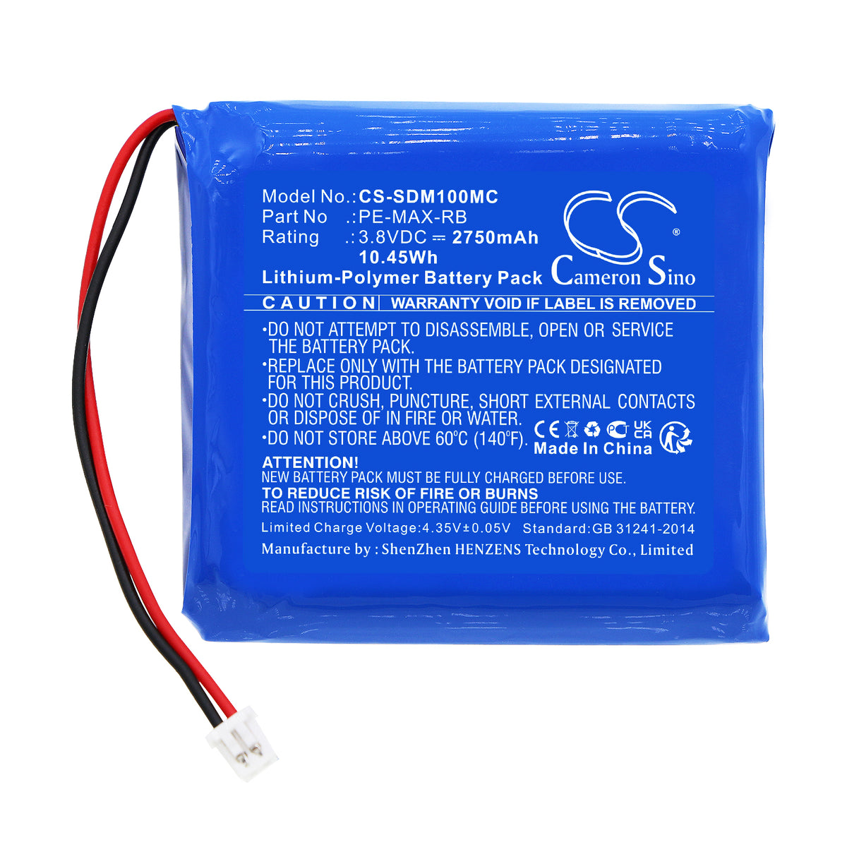Replacement Battery for PatrolEyes PE-MAX – Body Camera – 2750mAh / 3.8V