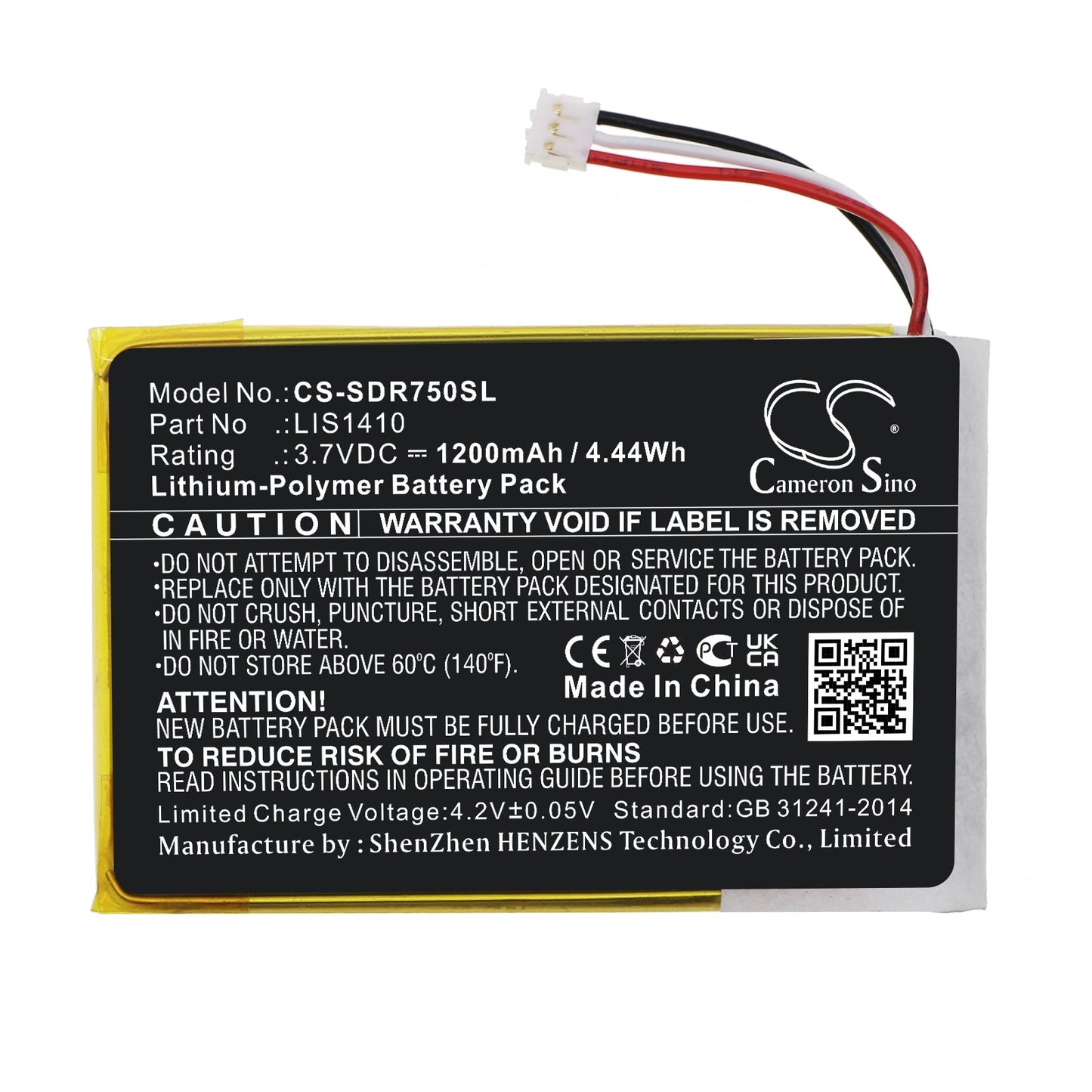 Replacement Battery for Sony  MDR-DS7500 – Wireless Headset – 1200mAh / 4.44Wh / 3.7V