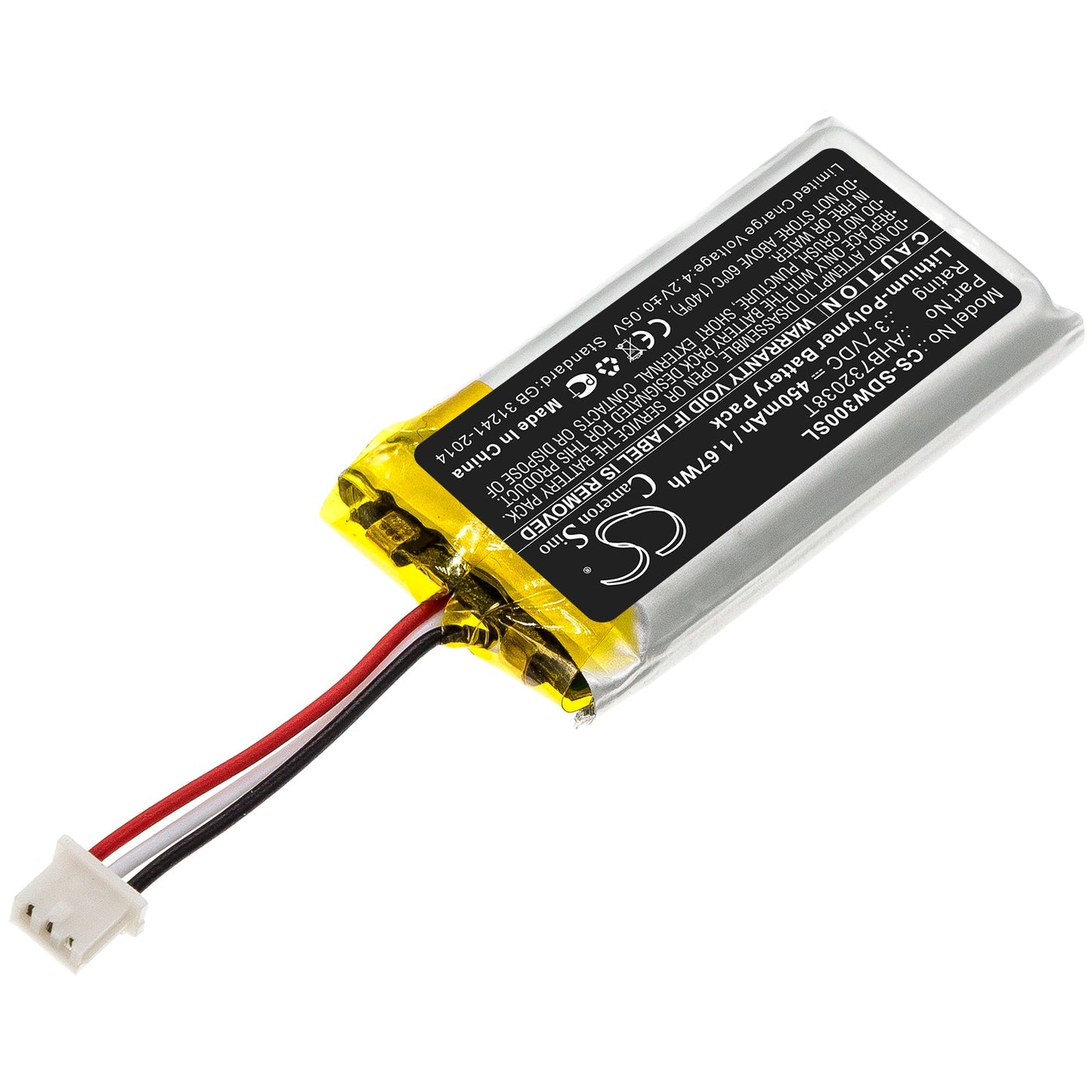 Replacement Battery for Sennheiser  10 USB ML EU – Wireless Headset – 450mAh / 1.67Wh / 3.7V