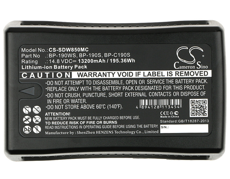 Replacement Battery for Sony | MEGA HDW-800P – Camera – 13200mAh / 14.8V