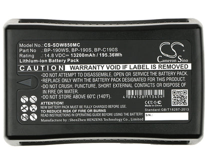 Replacement Battery for Sony | MEGA HDW-800P – Camera – 13200mAh / 14.8V