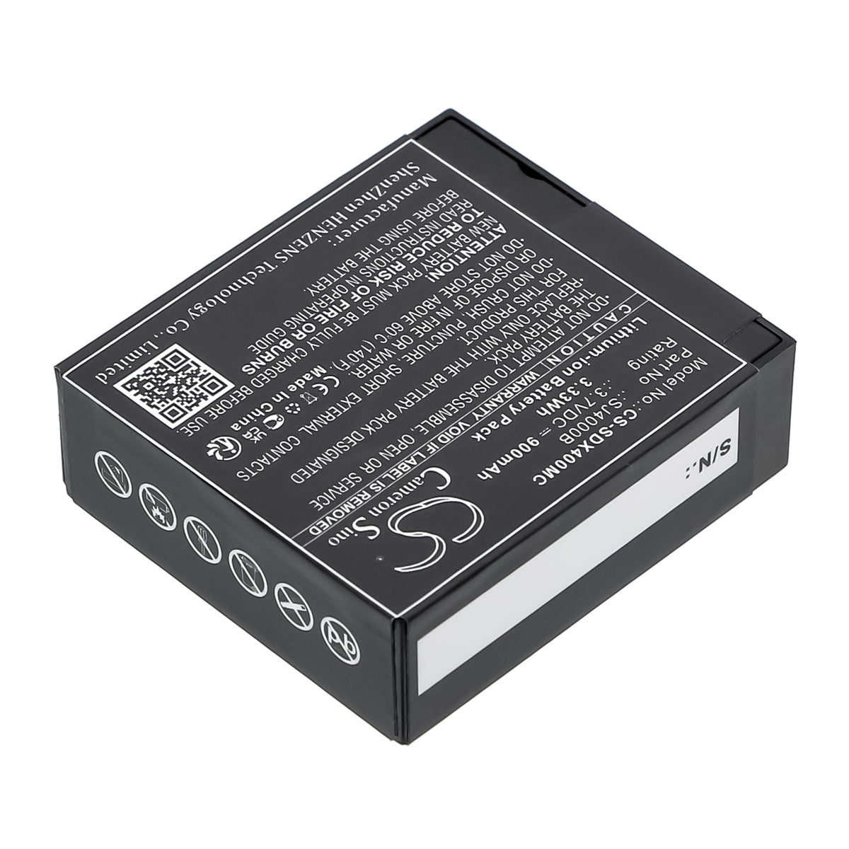 Replacement Battery for Cybernetik | Evolveo | SJCAM | FOREVER | EKO | SkyCam | Midland | MyPhone | Qumox | Eken UHD 4K – Camera – 900mAh / 3.7V