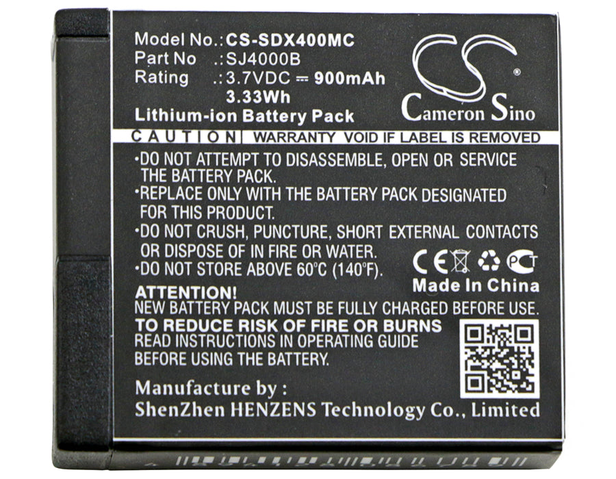 Replacement Battery for SJCAM  DX 288812 – Camera – 900mAh / 3.33Wh / 3.7V