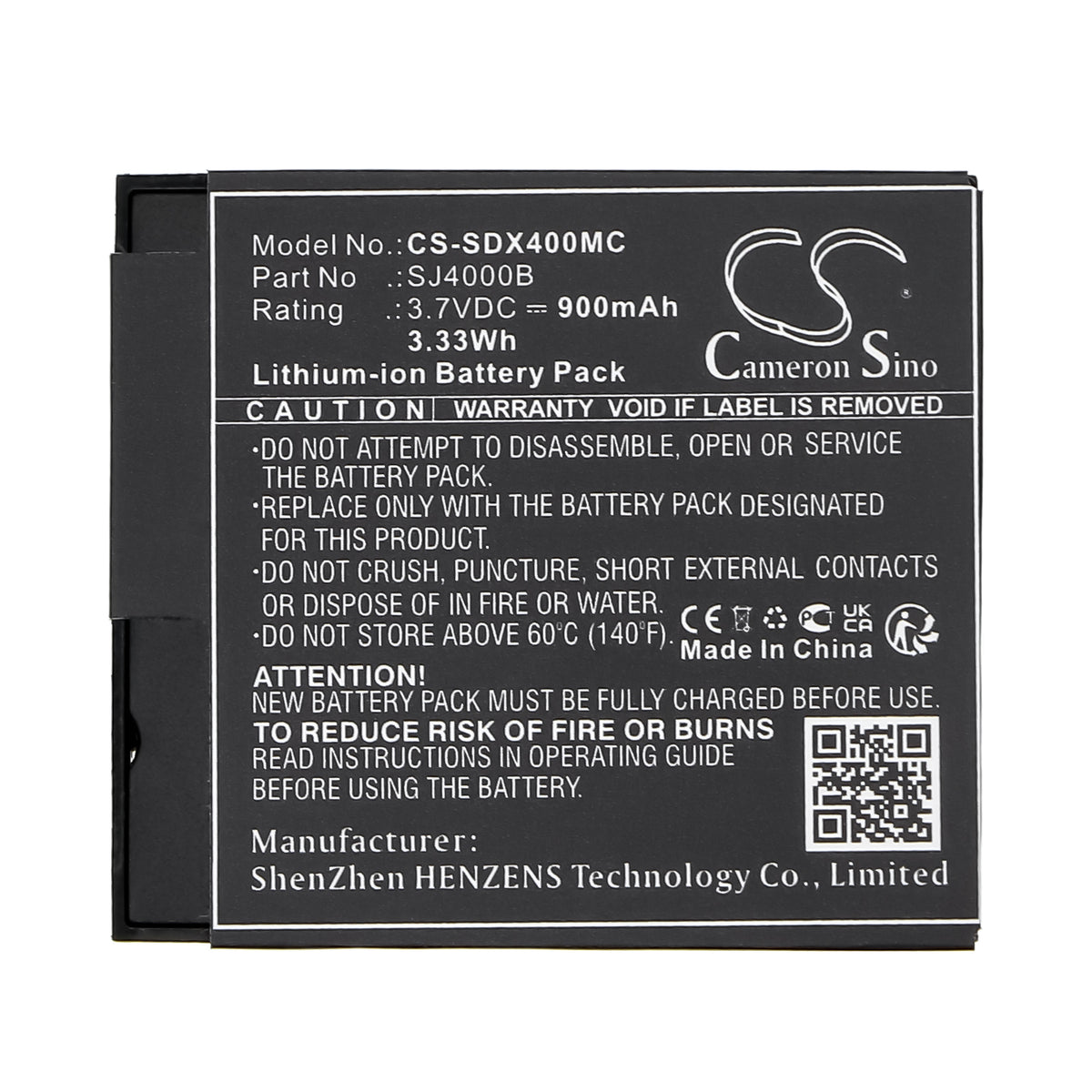 Replacement Battery for Cybernetik | Evolveo | SJCAM | FOREVER | EKO | SkyCam | Midland | MyPhone | Qumox | Eken UHD 4K – Camera – 900mAh / 3.7V