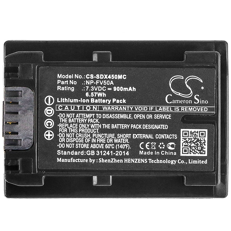Replacement Battery for Sony  FDR-AX33 – Camera – 900mAh / 6.57Wh / 7.3V