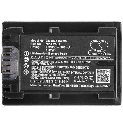 Replacement Battery for Sony  FDR-AX33 – Camera – 900mAh / 6.57Wh / 7.3V