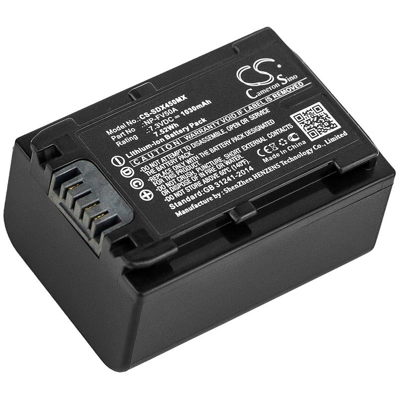 Replacement Battery for Sony  FDR-AX33 – Camera – 1030mAh / 7.52Wh / 7.3V