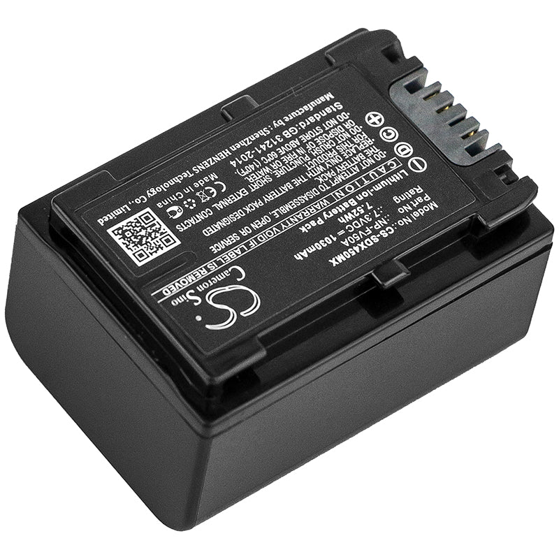 Replacement Battery for Sony FDR-AX40 – Camera – 1030mAh / 7.3V