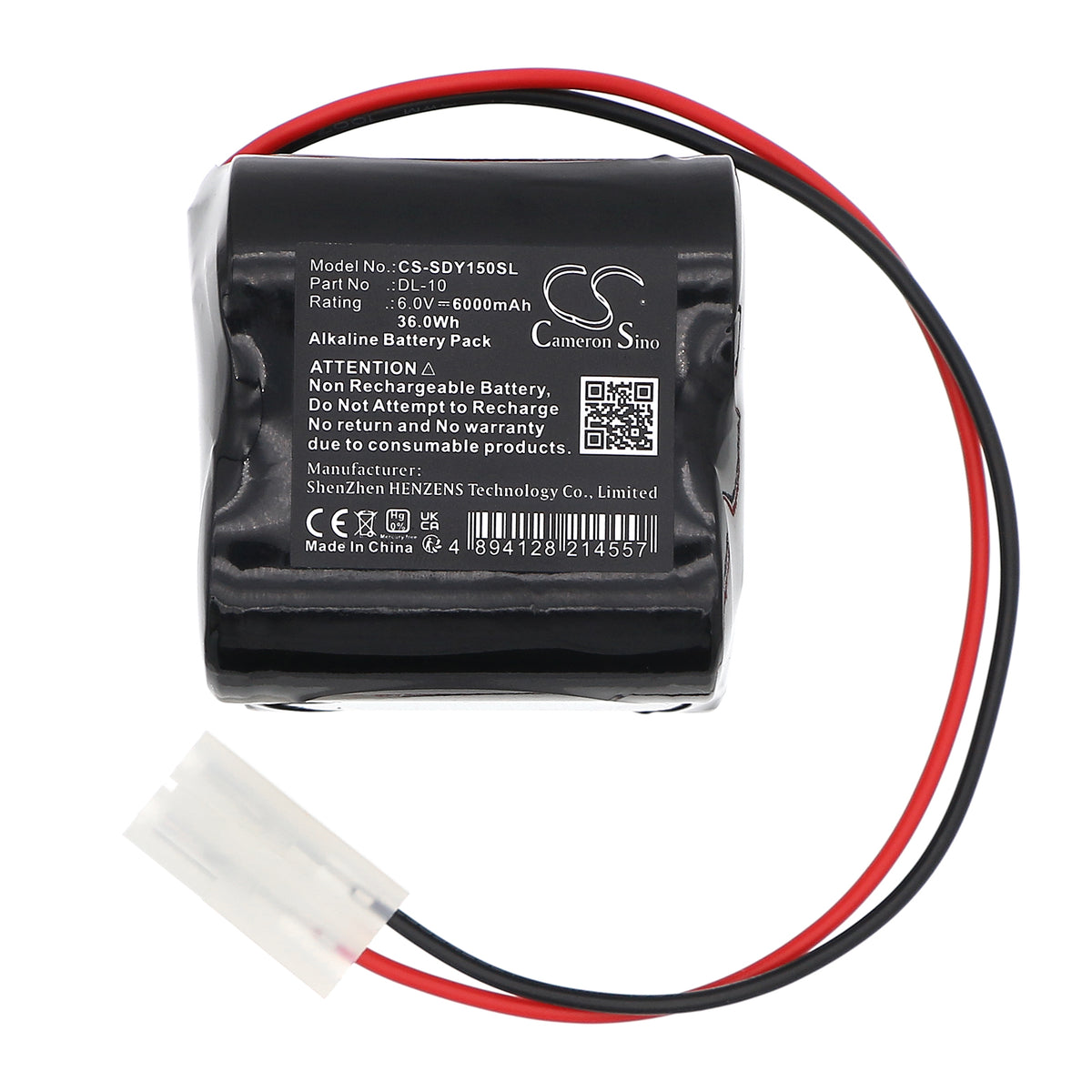 Replacement Battery for Alarm Lock | DoorLock 1U106 – Door Lock – 6000mAh / 6V