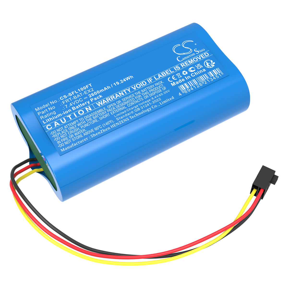 Replacement Battery for Stripelight FRT-EX – Flashlight – 2600mAh / 7.4V