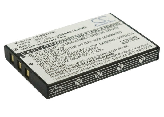 Replacement Battery for Zycast  SG-278 – GPS, Navigator – 1200mAh / 4.44Wh / 3.7V