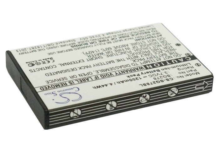 Replacement Battery for Zycast  SG-278 – GPS, Navigator – 1200mAh / 4.44Wh / 3.7V